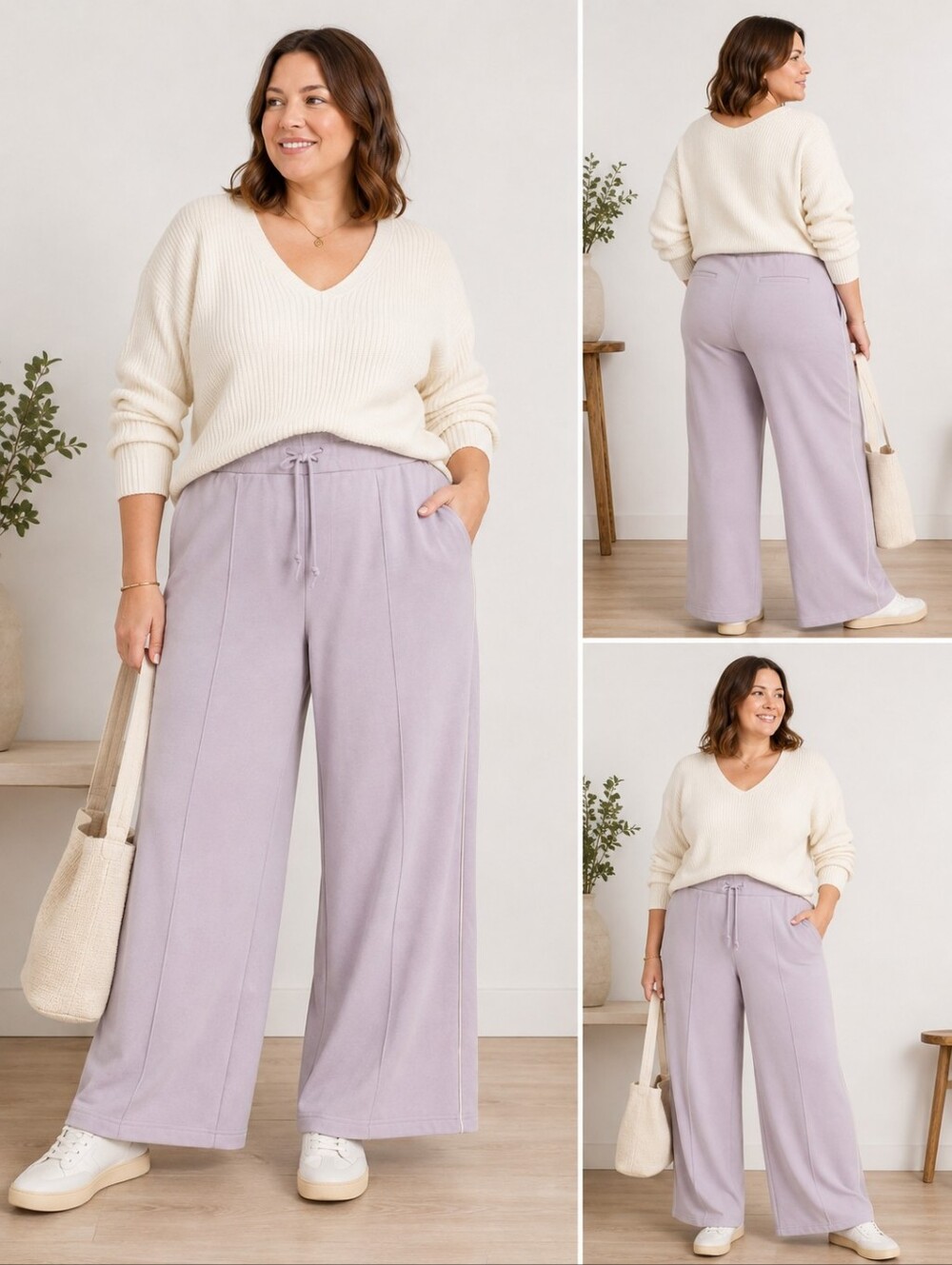 Scotch & Soda Pale Lavender Wide-Leg Drawstring Pants